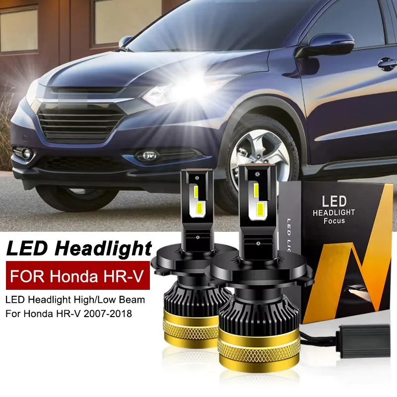 2 peças 30000lm 80w para honda HR-V 2007 2008 2009-2018 lâmpadas de farol led de carro feixe alto-baixo h4 9003 hb2 alta qualidade canbus 6000k