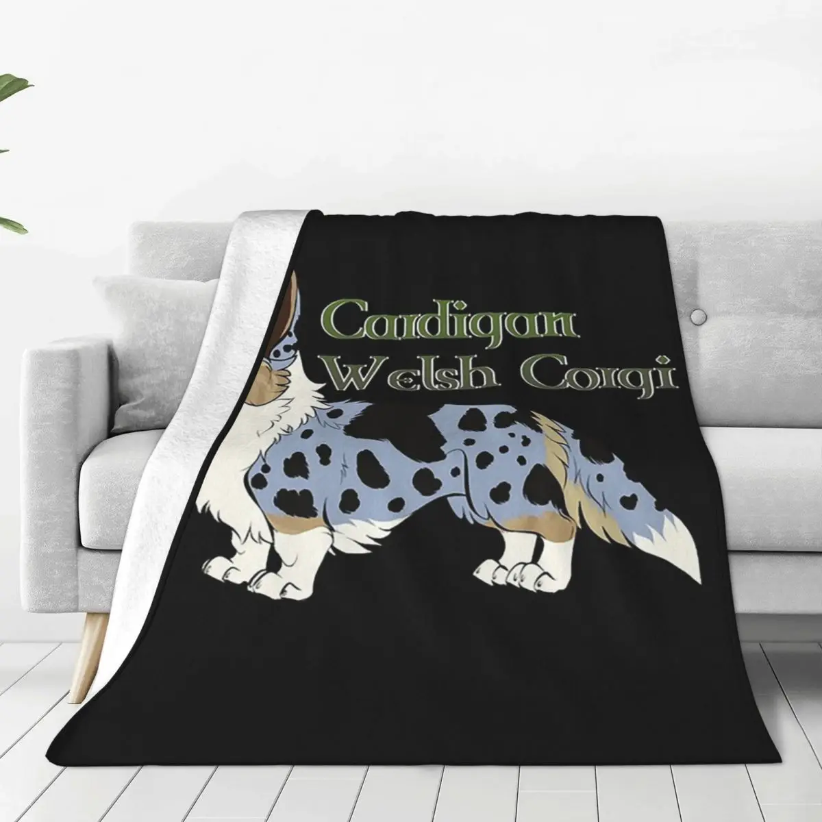 Cardigan Welsh Corgi Blue Merle Brindle Blanket Flannel Sofa Throw Blankets For Home Bedroom Outdoor Throws Bedspread Quilt