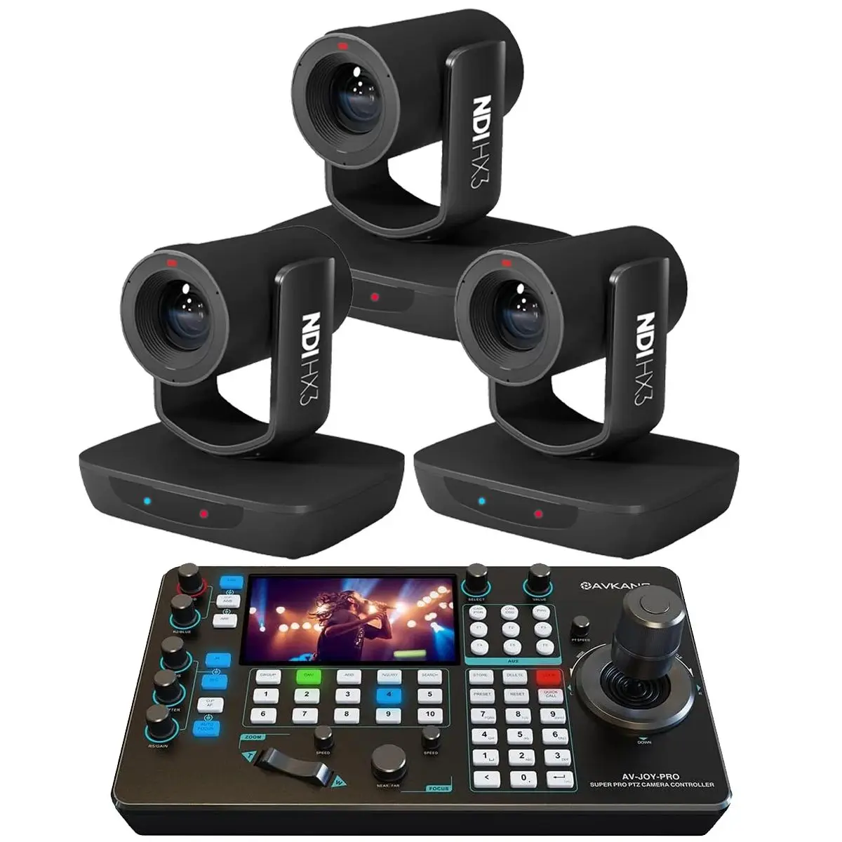 

Камера PTZ AVKANS с HDMI, ИИ-отслеживанием, 30-кратным оптическим зумом (3 шт.), контроллером PTZ и PoE для церкви, образования