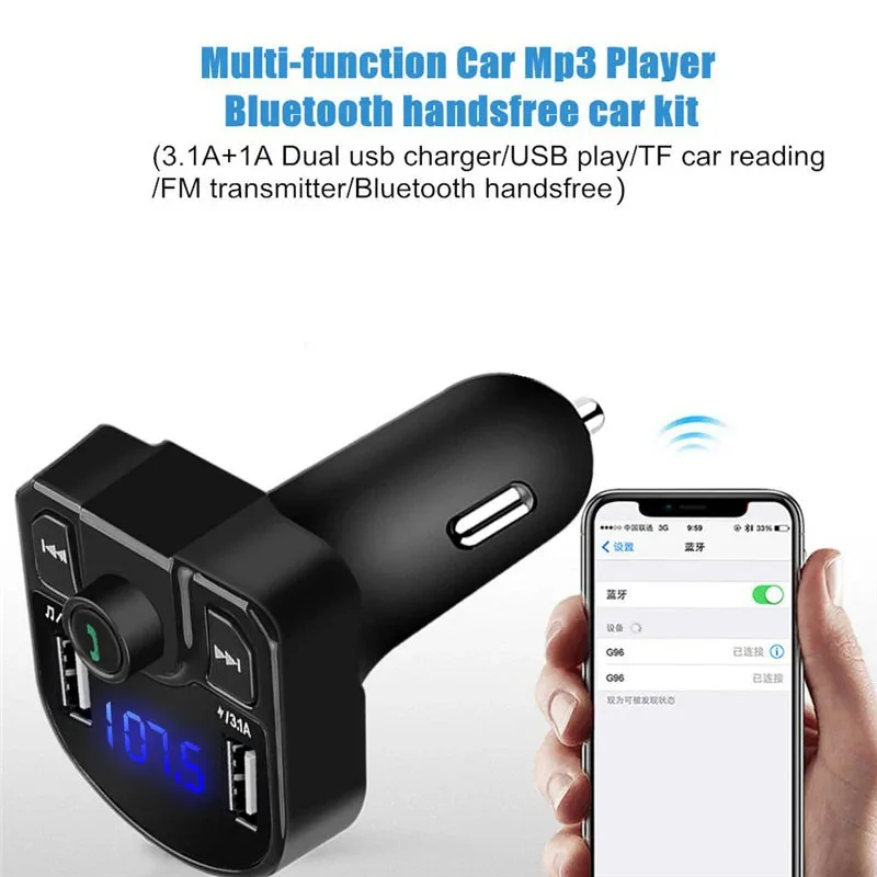 รถ Dual USB Fast Charger เครื่องส่งสัญญาณ Fm Bluetooth 5.0 ชุดแฮนด์ฟรี Audio Modulator Mp3 Player เครื่องรับสัญญาณเสียง