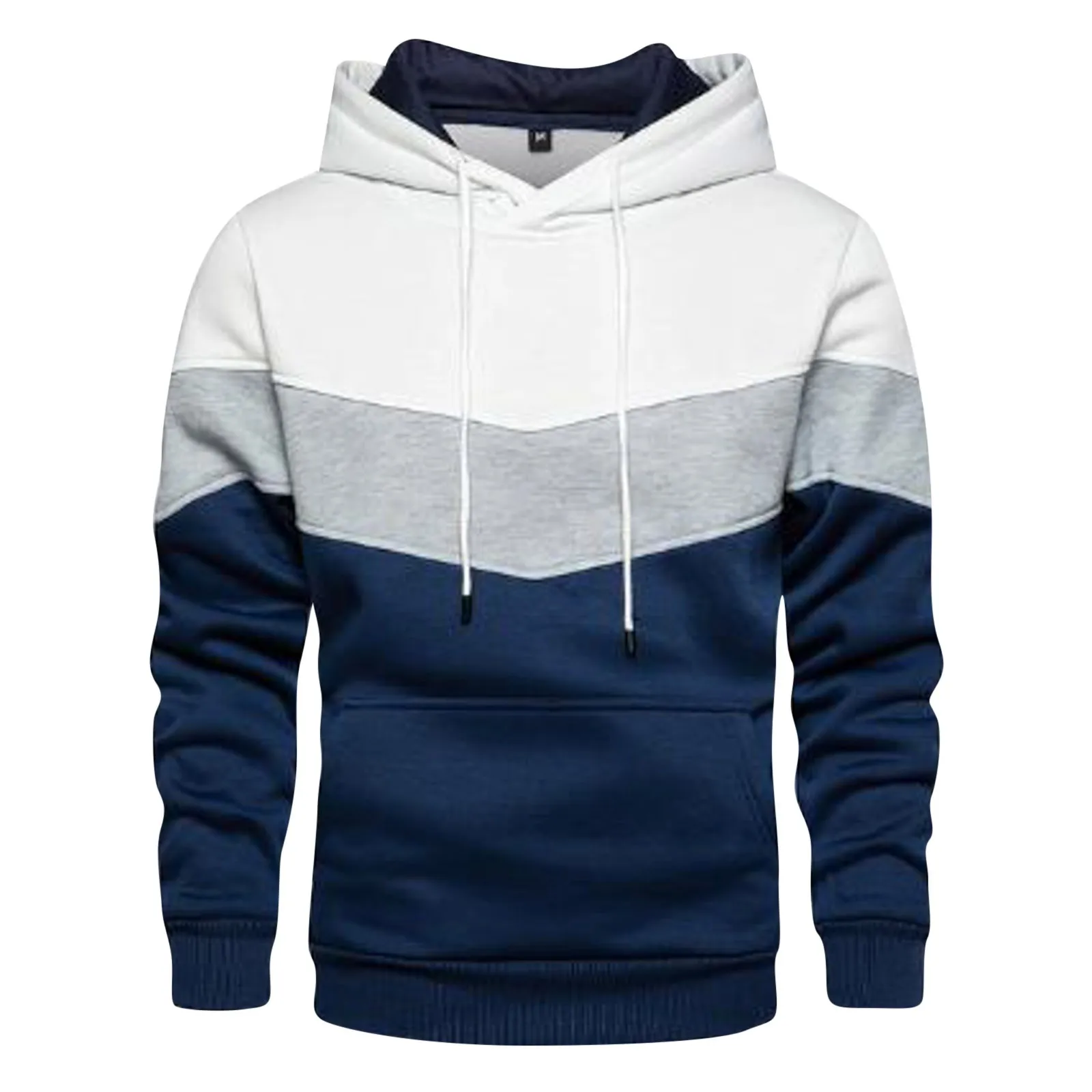 Men's Casual Hoodies Patchwork Color Blocking Sweatshirts Spring And Autumn Street Casual Sports Tops Loose Male Hoodies