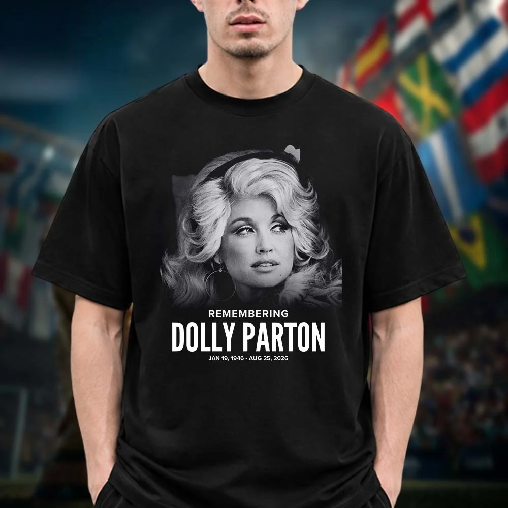 2026 Commemorate Dolly Parton Printing T-shirt Men Women Summer Cotton Clothing Fashion Oversized Short Sleeved Top Streetwear
