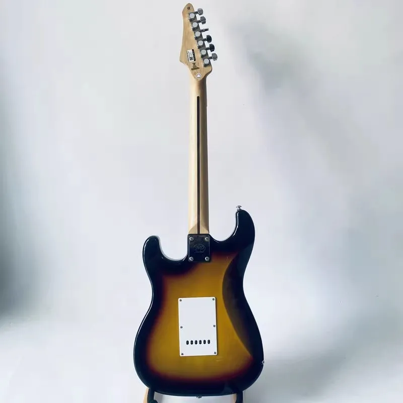 a791 J&D Brothers 6 String Electric Guitar Kits Unfinished No Pickups Sunburst Color 22 Frets Maple Neck +Fingerboard DIY Replac