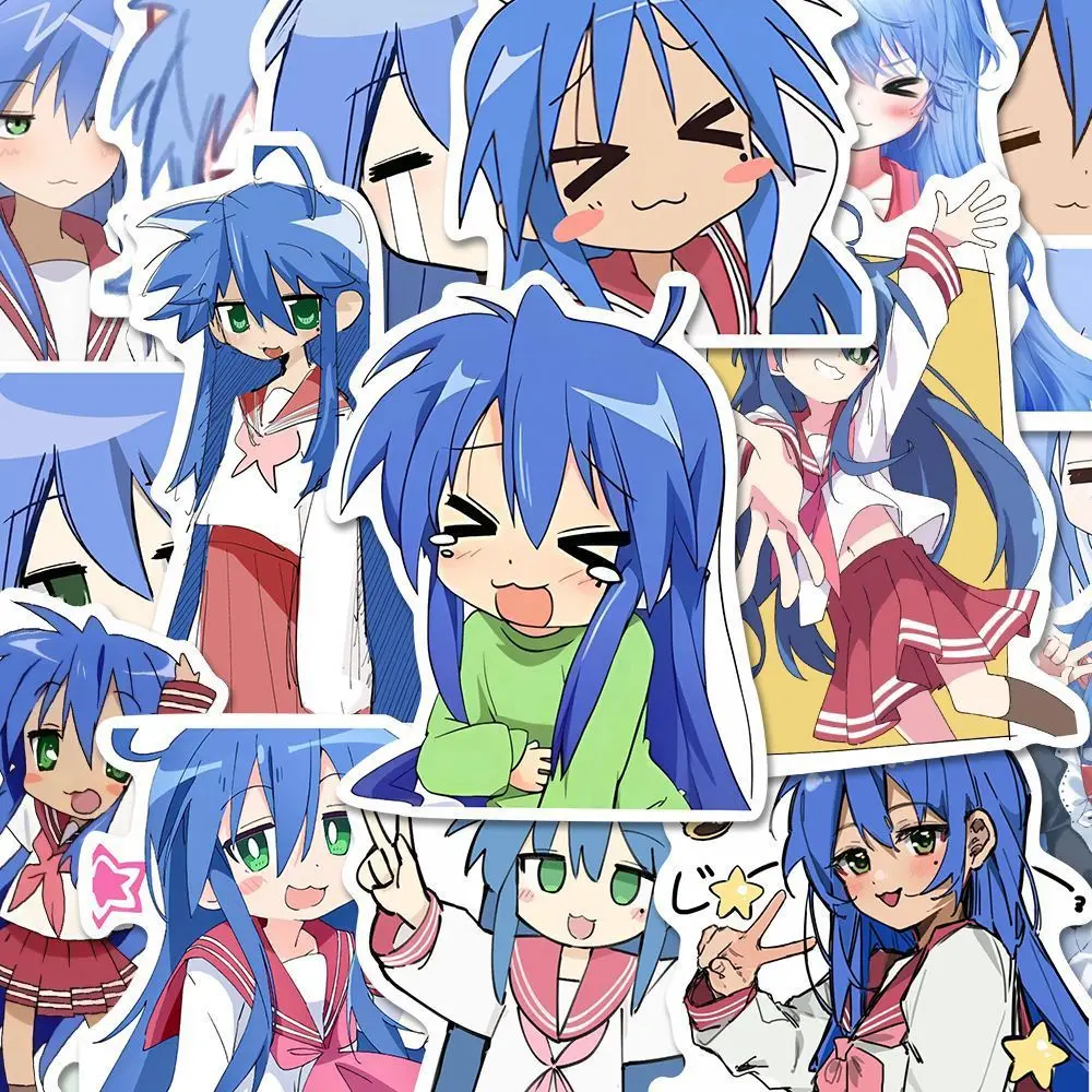 50PCS Izumi Konata Lucky Star Stickers Kawaii Meisjes Cartoon Sticker Laptop Notebook Koffer Fiets Decoratieve Sticker Gift