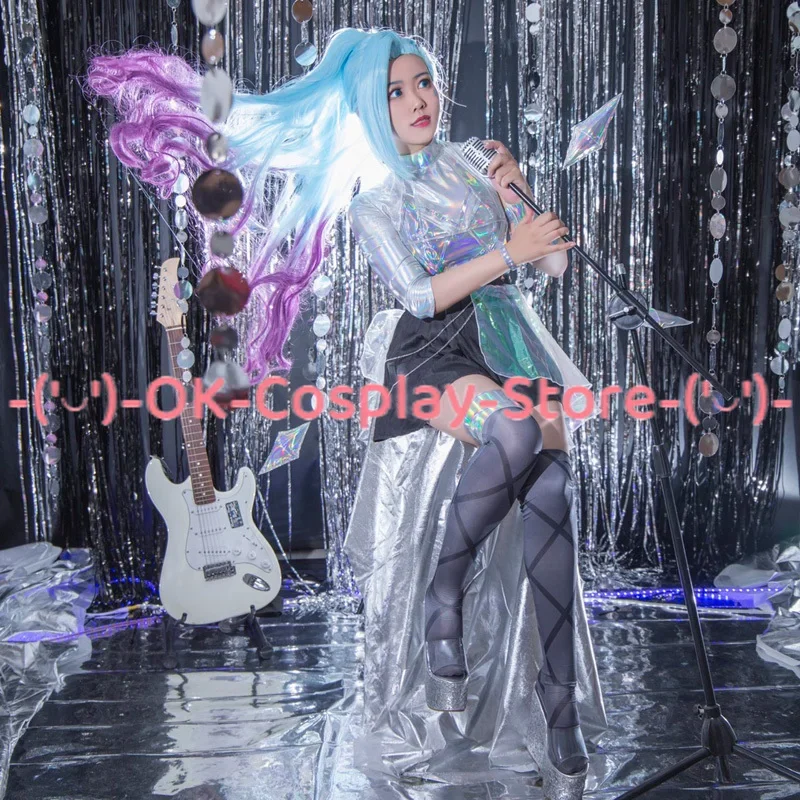 Game LOL KDA All Out Cosplay Costume Seraphine Cosplay Dress Outfits with Wings Halloween Carnival Uniforms Custom Made