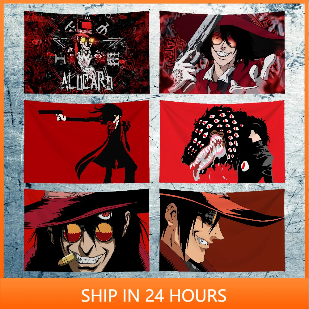 

Monster Alucard H-Hellsing Flag Garden Flag Outdoor Decorate Creative Pattern Photo Living Room Wall Art Decor Banner