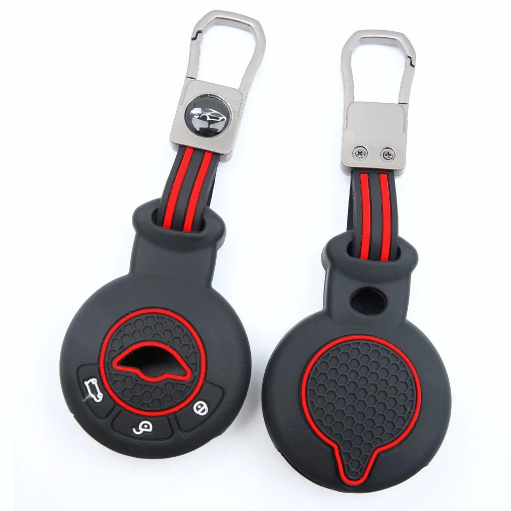 Silicone Remote Key Case For BMW Mini Cooper Clubman Countryman Paceman Roadster R56 R57 CAS3 with clasp holder Secure Grip