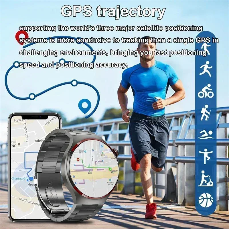 ساعة Xiaomi 4 PRO ساعة ذكية لـ GT4 AMOLED HD شاشة بلوتوث مكالمة GPS NFC معدل ضربات القلب ساعة ذكية رياضية رجل 2024 جديد