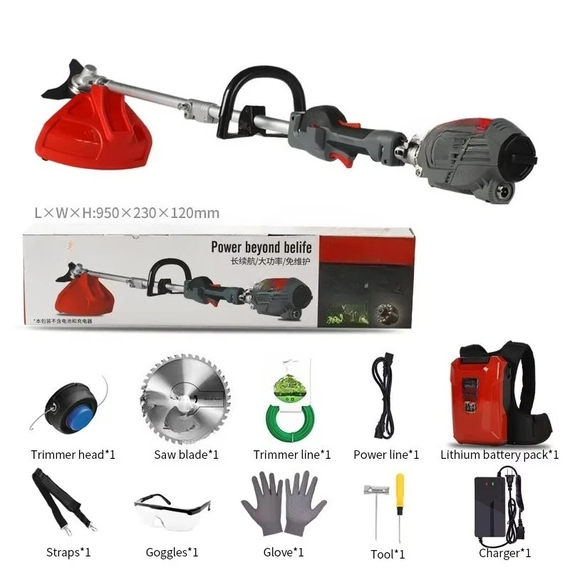 Garden Tools 36V Electric Brush Cutter Lithium Battery Power String Trimmer Cordless Grass Trimmer Lawn Mower