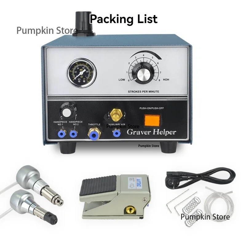 Pneumatic engraving machine gold seedling silver copper jewelry stone carving micro setting machine engraving equipment