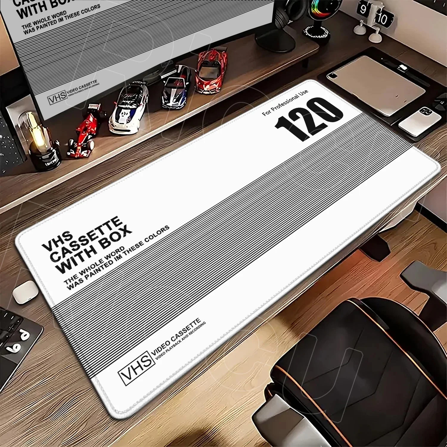 VHS ريترو المتضخم ماوس الوسادة 120x60 سنتيمتر الكمبيوتر ماوس الوسادة بساطتها لوحة مكتب XXXL غرزة حافة لوحة المفاتيح حصيرة الألعاب سرعة الفئران البساط #3