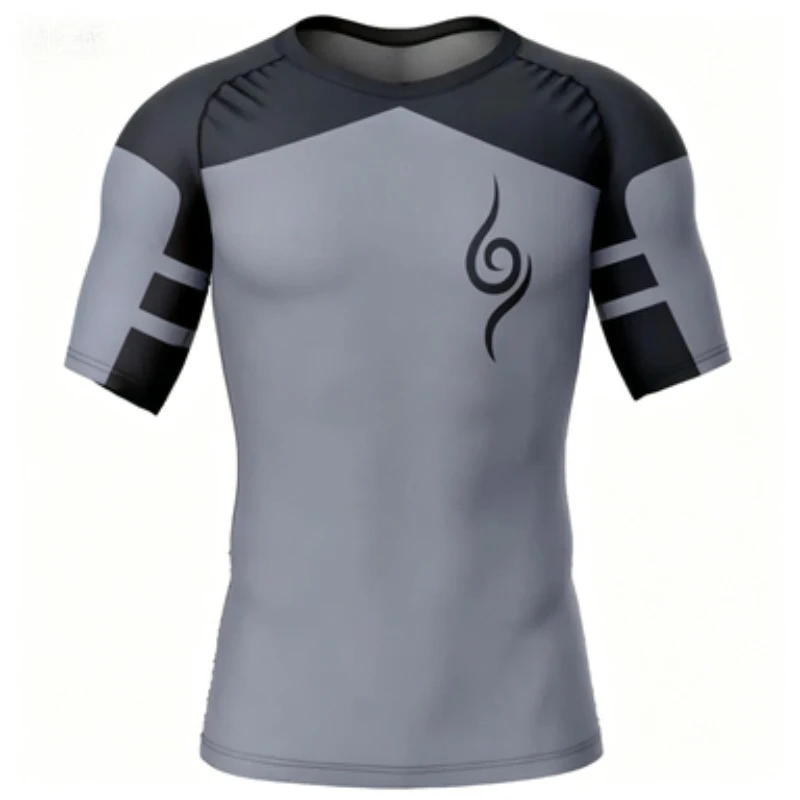 Summer Niche Anime Collection Men's Breathable Tight Fitting Quick Drying Short Sleeved Non Collision Style