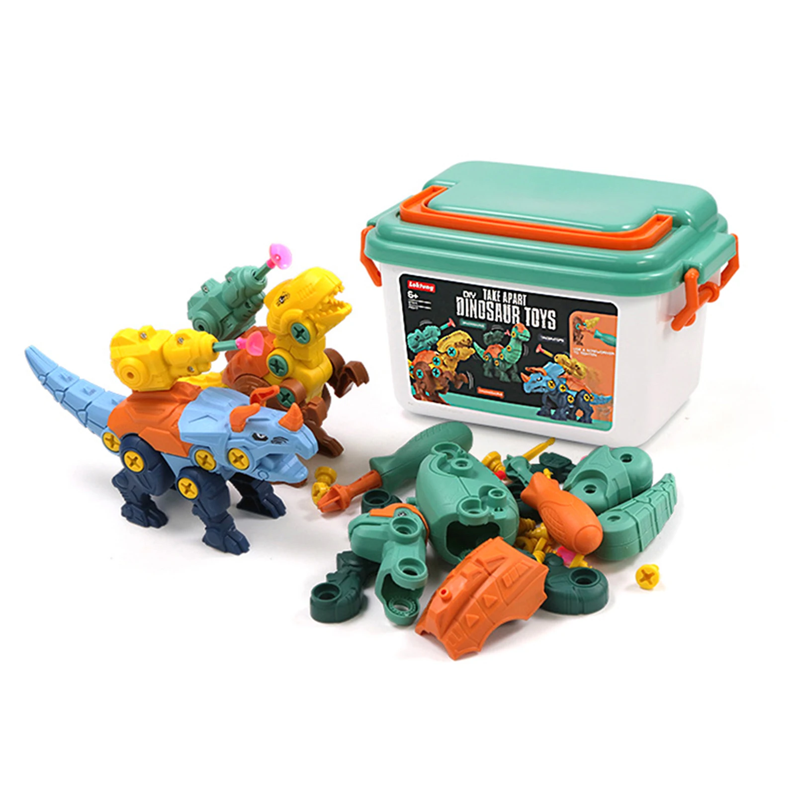 Zerlegen Sie Dinosaurier-Spielzeug mit Aufbewahrungsbox, pädagogisches Logik-Übungsspielzeug, Geschenk für Geburtstag, Weihnachten