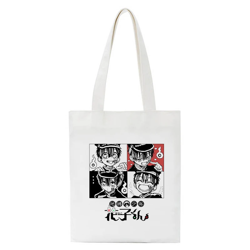 Toilet Bound Hanako Kun Canvas Shopper Bag Japanese Anime Stylish Amusing Harajuku Cute Shoulder Shopping Bag Streetwear Handbag