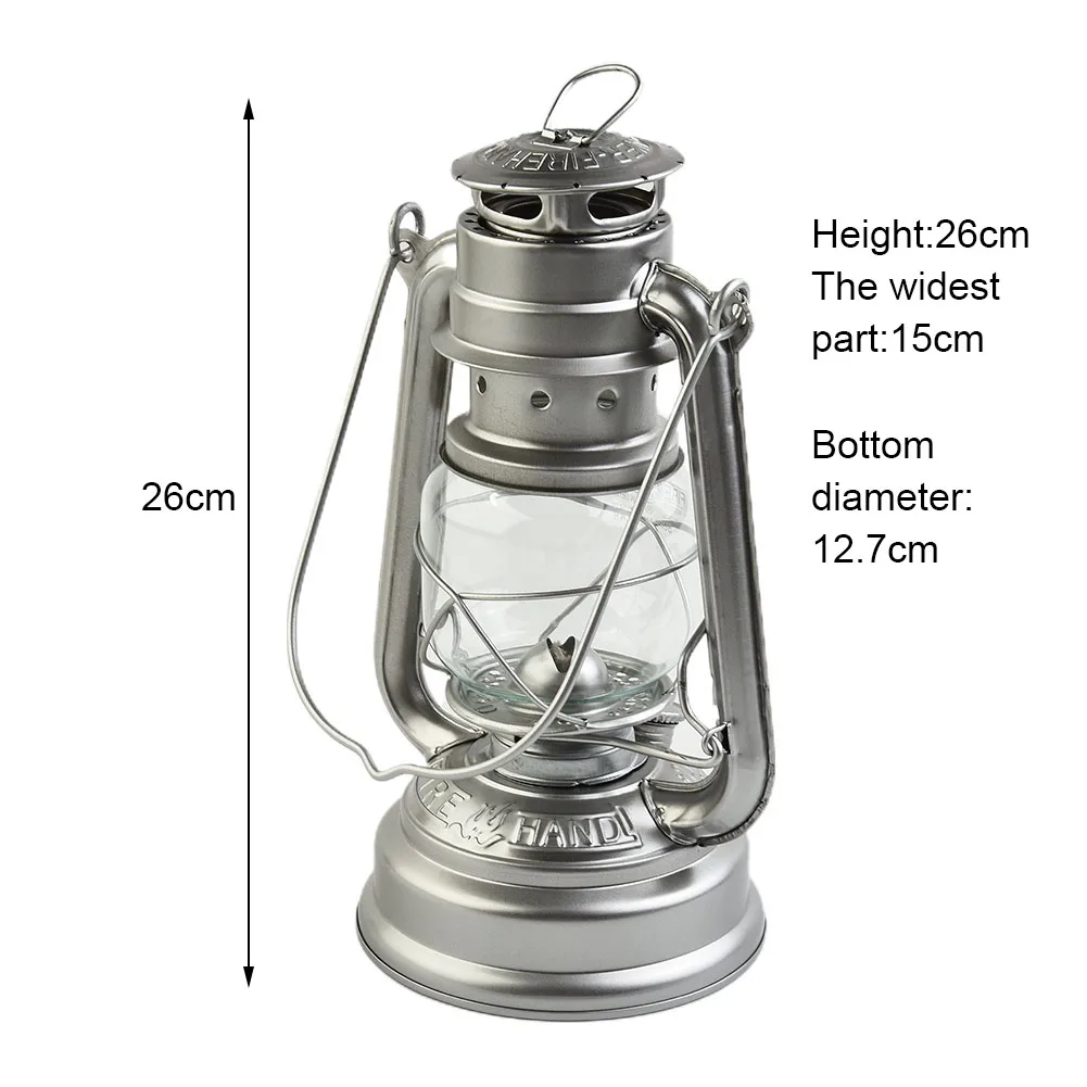 Lámpara de aceite de queroseno Vintage, linterna de 26/31cm, luz de queroseno Retro, tienda de campaña, iluminación de ambiente decorativa, luz de