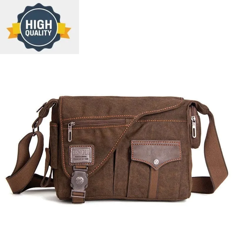 Multifunction Men Canvas Crossbody Bag Retro Handbags Travel Wear Resistance Shoulder Messenger Bags Leisure Package bolsa