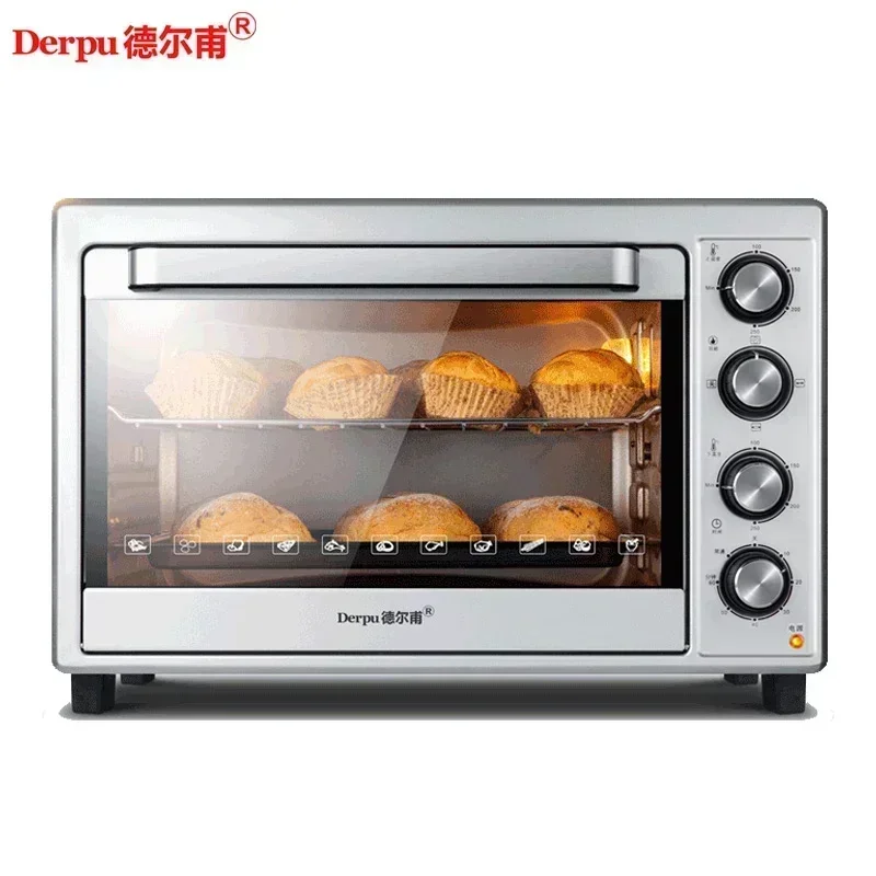 Oven listrik, oven listrik rumah tangga kapasitas besar 220V 2000W 48L, garpu putar 6-tabung multifungsi, oven fermentasi roti kue