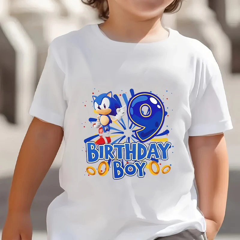 

Sonics Boys T-shirts Cute Cartoon Anime Pattern Numbers 1-9 Printed Short Sleeve Children T-Shirt Summer Clothes Birthday Gifts