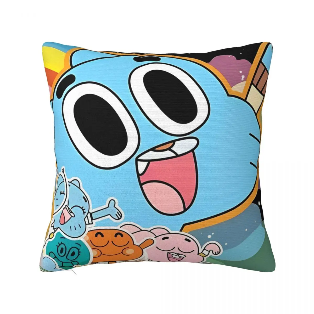 Cartoon Game Gumballs Square Pillowcases Seat Cushion Case Cute Decorative Pillowcase 45*45