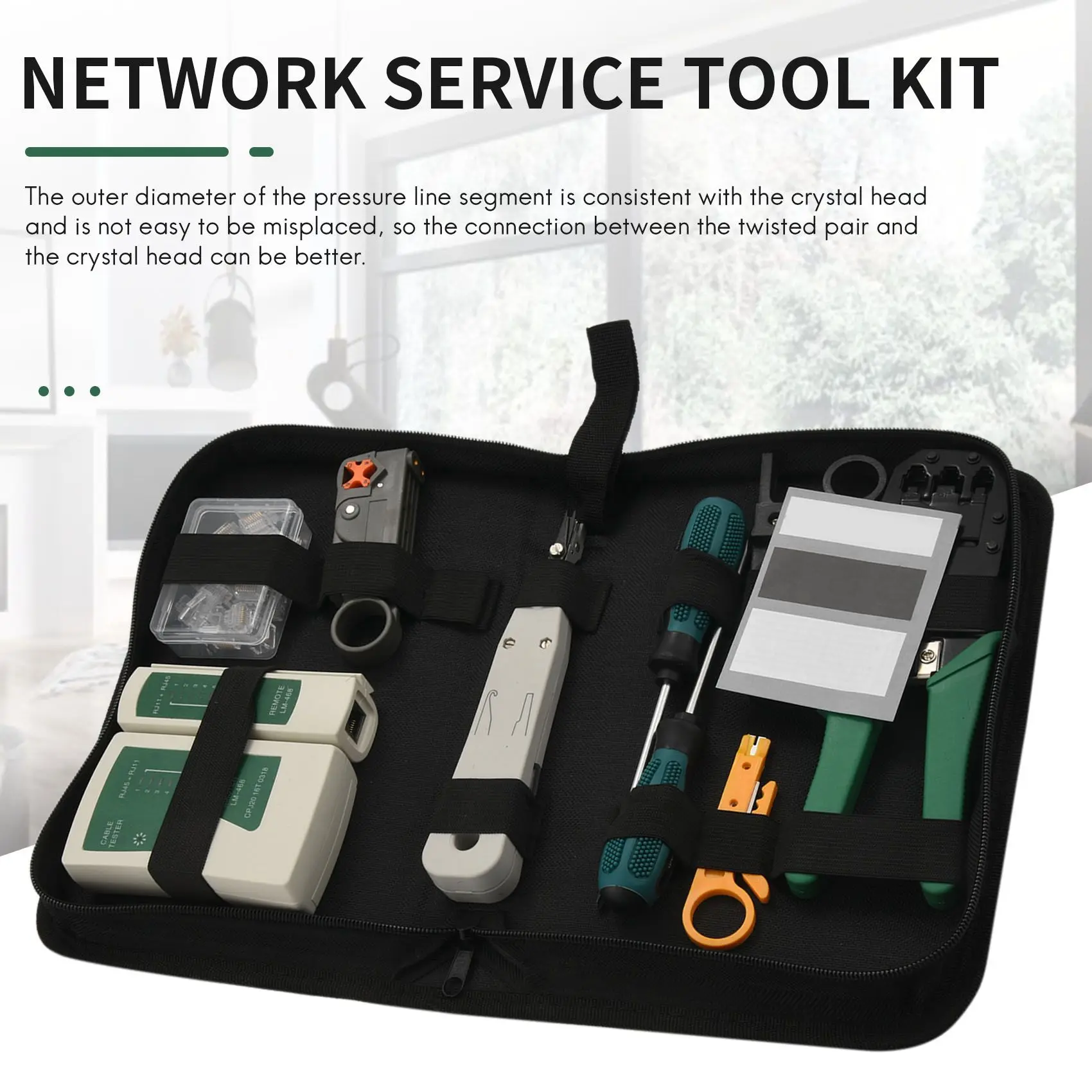[EVENTS OFFER]Network Cable Repair Tool Kit Set Rj45 Rj11 Cat6 Cable Tester Test Crimper Crimping Maintenance Stripper Tool Kit