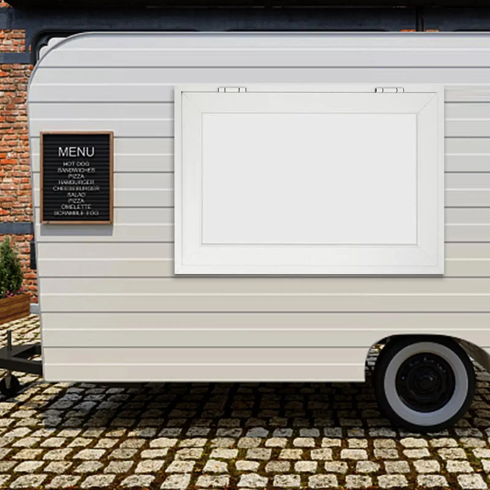 Concession Window for Food Truck 53*33" Concession Stand Serving Window Door new