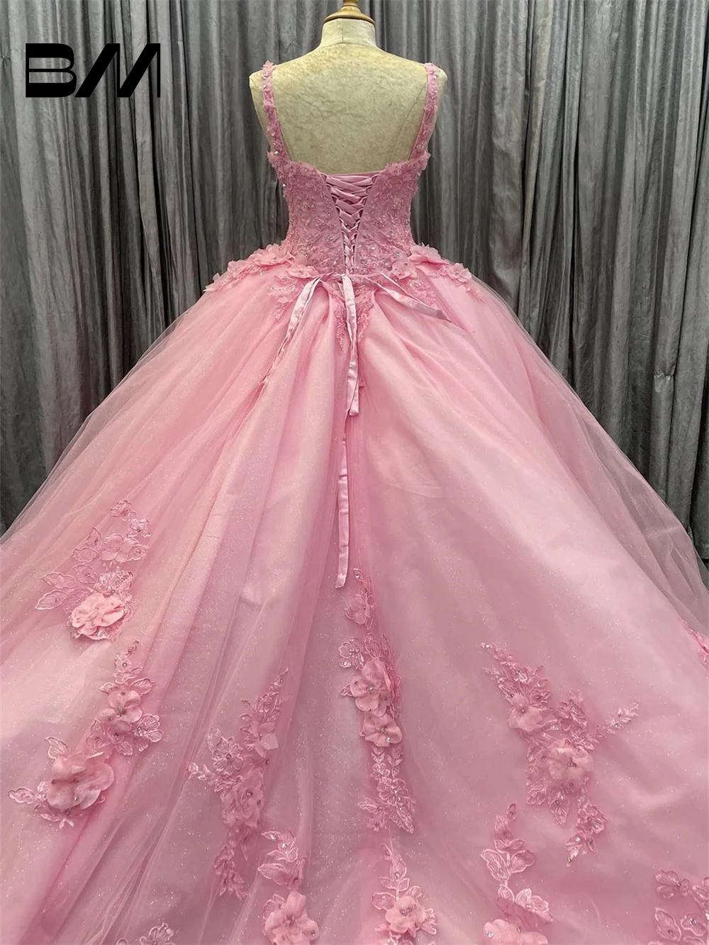 Pink Floral Sweet 15 16 Dress, Custom Quinceanera Dress 2024 Ball Gown, Cocktail Dresses, Wedding Party Gown