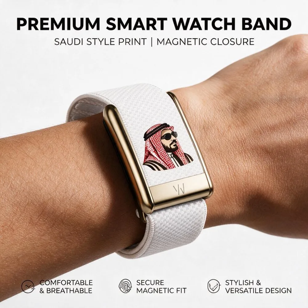 Compatível com WHOOP 5.0 MG, pulseira de nylon com estampa de figuras árabes, design gráfico, pulseira de substituição para desporto, acessório de mod