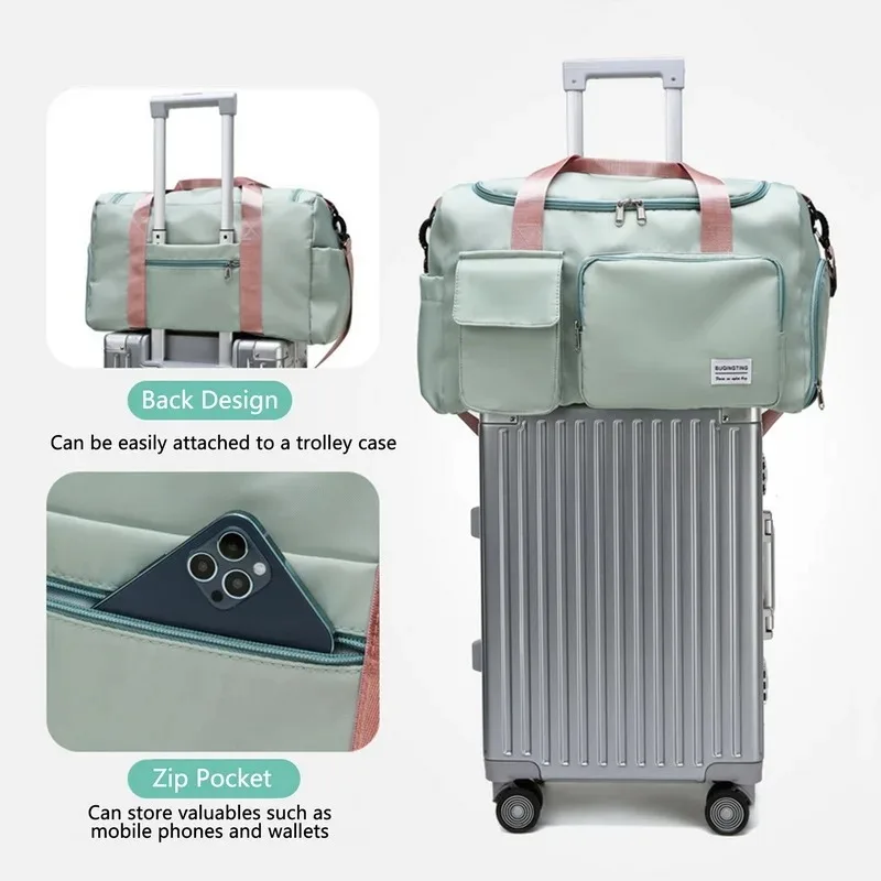 Sacs de sport étanches pour femmes, sacs de voyage à main, grande capacité, week-end, voyage de nuit, bagages de sport, fitness, yoga
