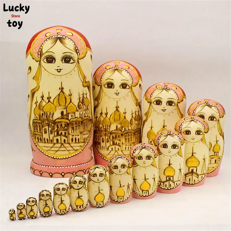 Top Grade 15 Layer Carved Matryoshka Doll Dry Basswood Russian Nest Doll Formaldehydeless Wooden Enducation Toy L30