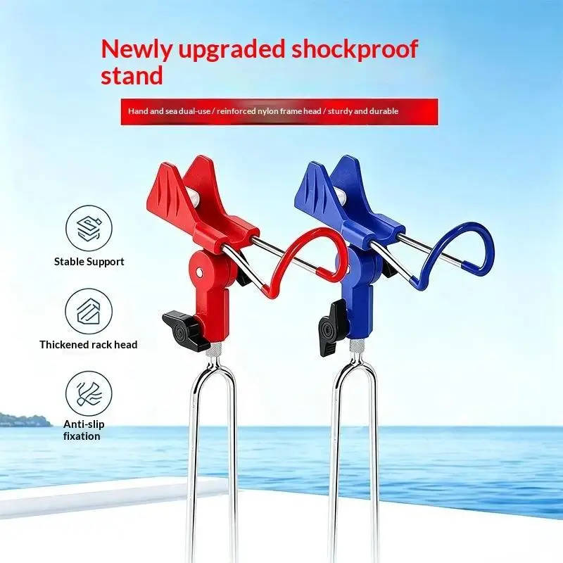 Fishing Rod Holder Heavy Duty Easy Install Foldable Portable Rust Proof with Ground Spike for Lake Fishing