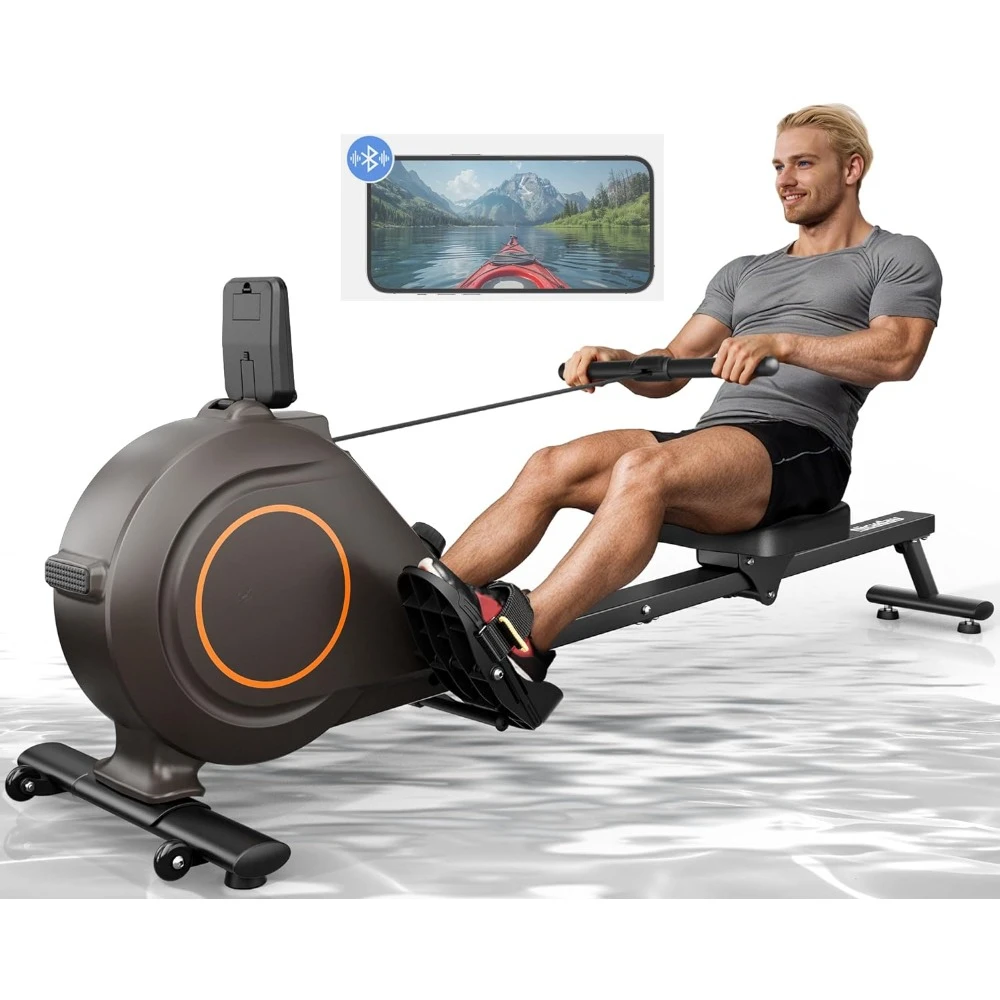 Máquina magnética Rower com 16 Níveis de Resistência, Dieta Remo Máquina para Exercícios, 350LBS Loading Capacity, Home Gym Exercício