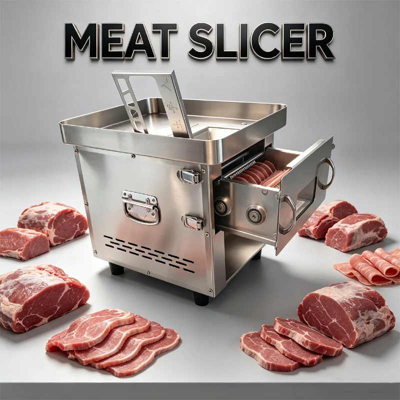 110V 220V Commercial 304 Stainless Steel Meat Cutting Machine Tool Cutter Slicer Home Meat Grinder Electric Dicing Machine New