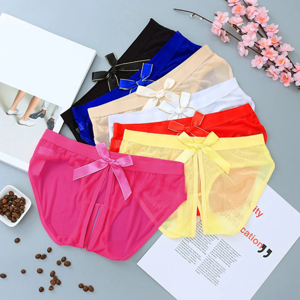 سراويل داخلية نسائية ملابس داخلية ممتعة متوسطة القوة مفتوحة المنشعب سلس مثير بلون الربيع ملابس داخلية نسائية