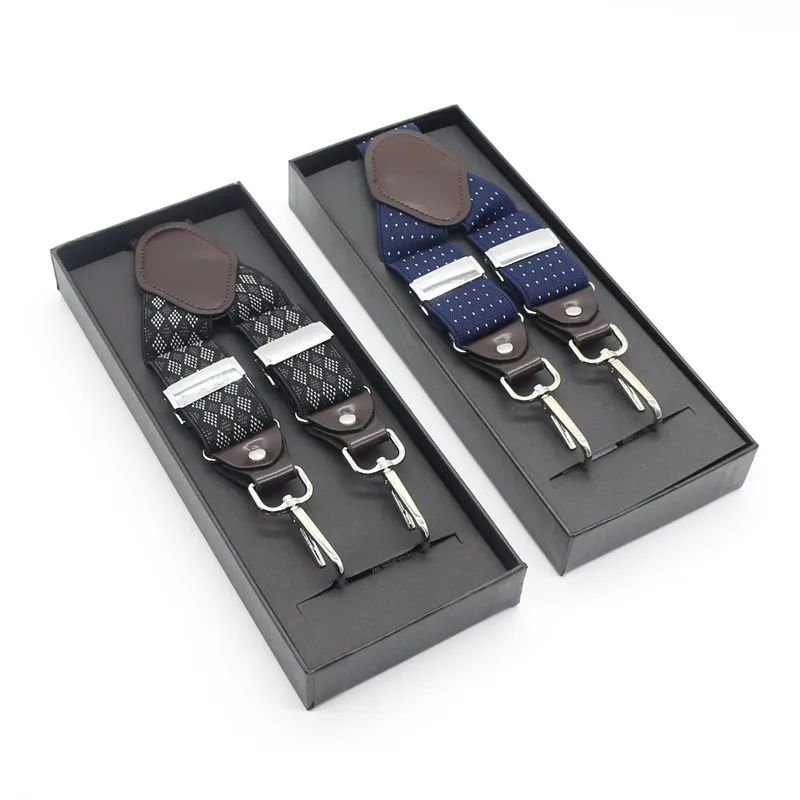 Men's Suspenders New 4 Hooks for Male Pants Casual Trouser Suspender Adjustable Braces  Wedding Accessories