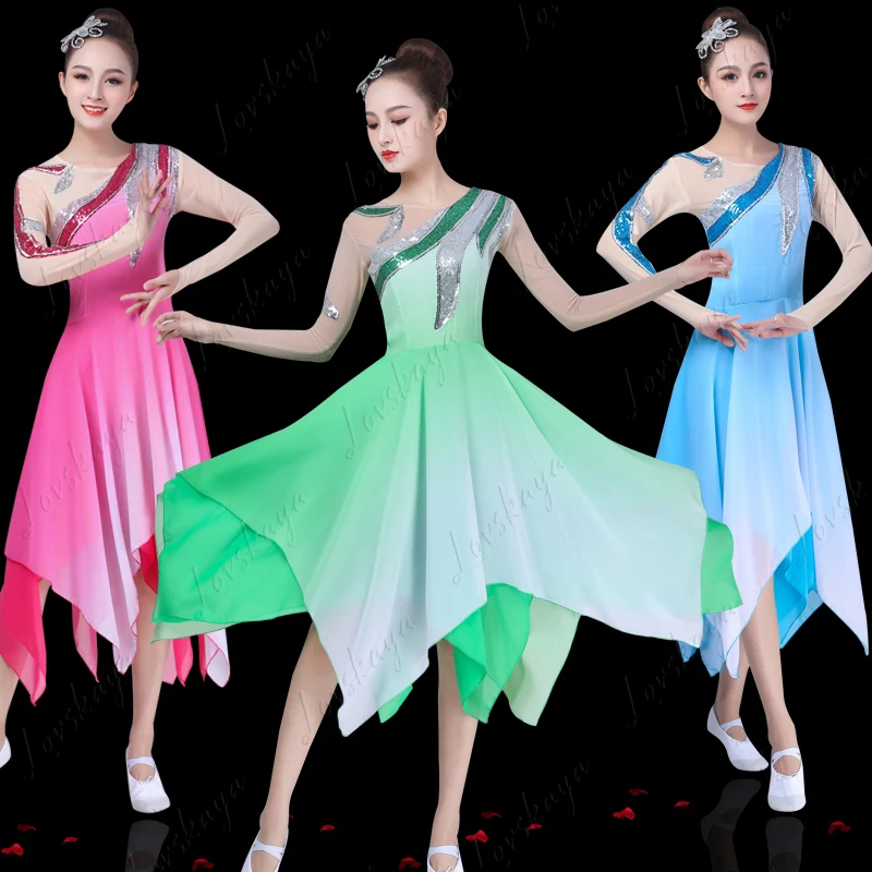 

Modern Dance Performance Costumes - Flowing Skirts for Women, Square Dance Outfits, Classical Dance Dresses