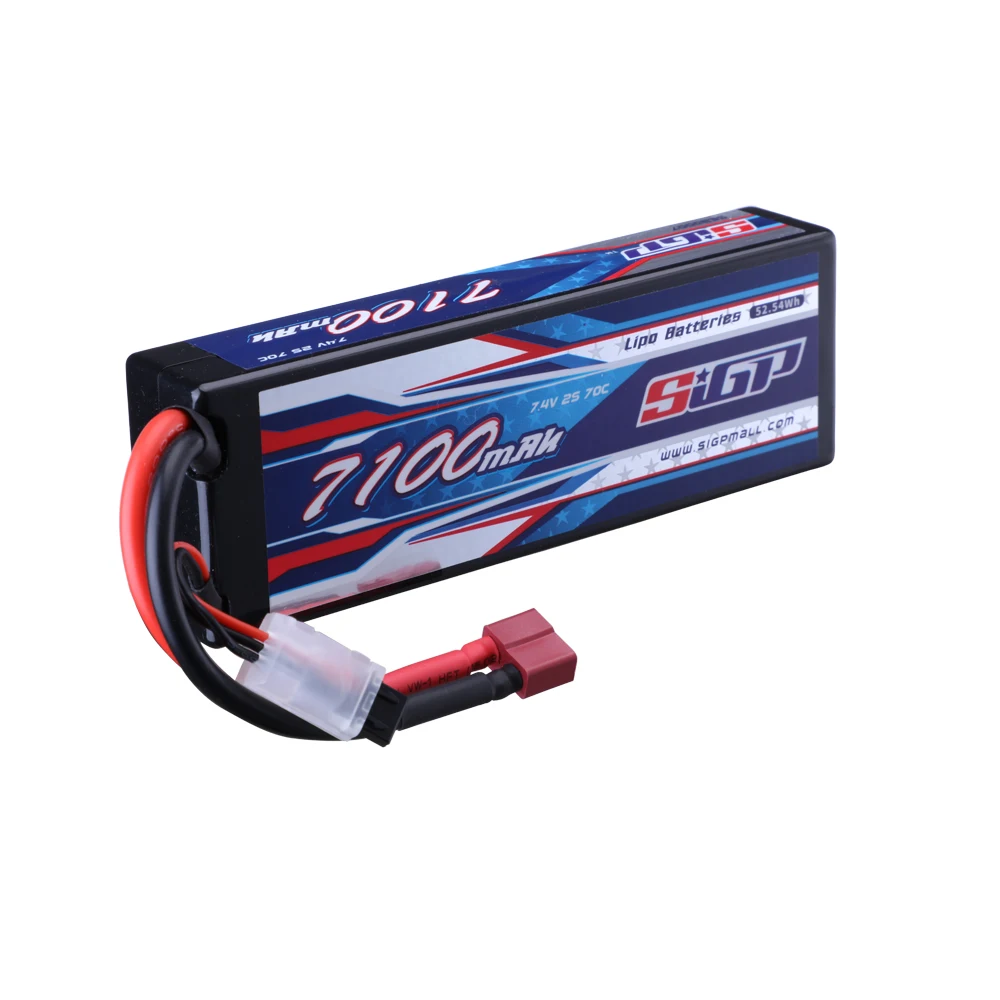 SIGP 2S Lipo-Akku für 7100 mAh 7300 mAh 70C 7,4 V Hartschalenkoffer mit Deans T-Stecker RC Auto LKW Boot Fahrzeuge Tank Buggy Racing Hobby