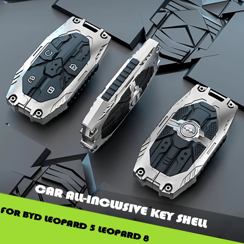 Car All-inclusive Key Shell Fit for BYD Leopard 8 Leopard 5 Modified Auto Mecha Key Protective Cover Car Interior Upgrade Parts
