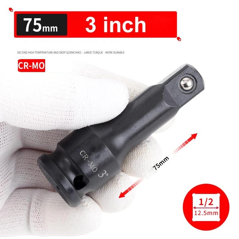 Imagem -04 - Conjunto Drive 12.5 mm 10 Cr-mo Unidade Pneumática Soquete Barra de Extensão Extensor Preto Haste Ferramenta Mão Ferramentas Reparação Automóvel Peças