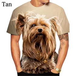 Round Neck Short Sleeve T Shirt Newest Fashion Cute Dog Yorkshire Terrier 3D Printed T-Shirt Animal Funny Casual