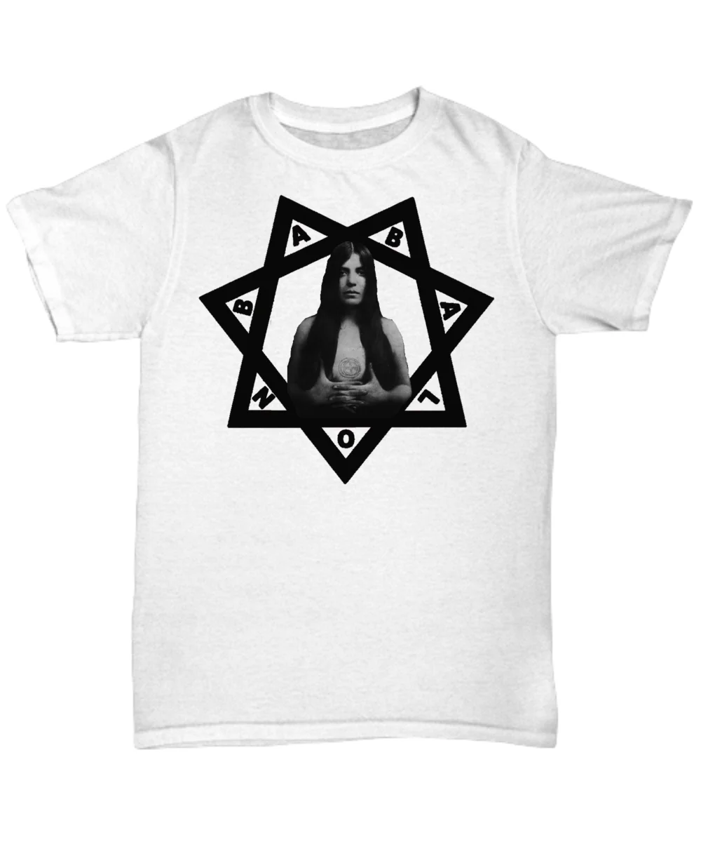 Esoteric shirt - Scarlet woman BABALON symbol - Thelema heptagram occult Crowley