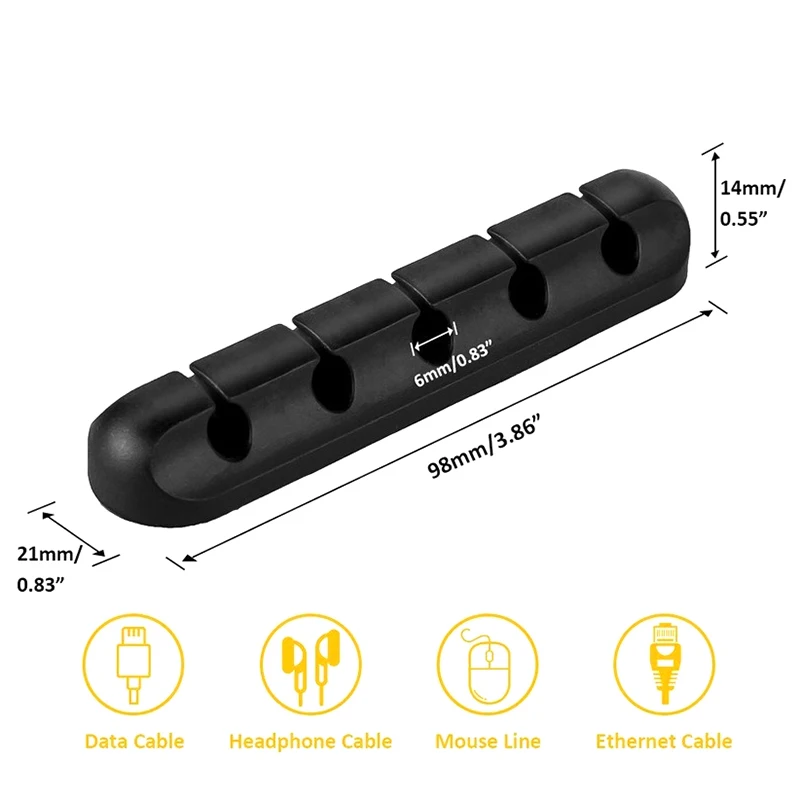 Cable Organizer Management Wire Holder Flexible USB Cable Winder Tidy Silicone Clips For Mouse Keyboard Earphone Protector