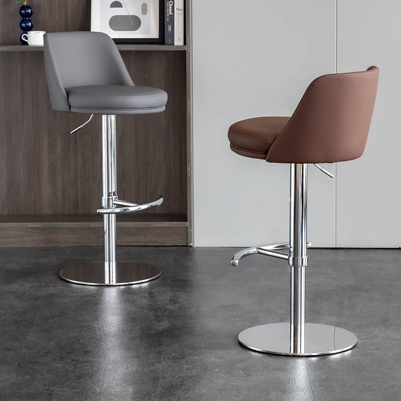 

Легкий роскошный современный минималистичный барный стул, вращающаяся подставка для ног, итальянский семейный стиль, домашний барный стул, регулируемый высокий табурет, устойчивое основание