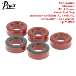 5pcs T50-2 Carbonyl Iron Powder Cores T50-2 13*7.5*5 Mm 4.9nH/N2 Dust Ferrite Toroid Red Core Magnetic Ring
