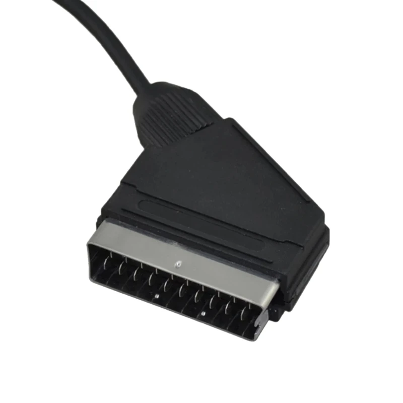 50PA 1.8m RGB Scart Cable AV Cord Stable Transmit 20-pin Connector for sega Saturn NTSC and PAL Plug - Black