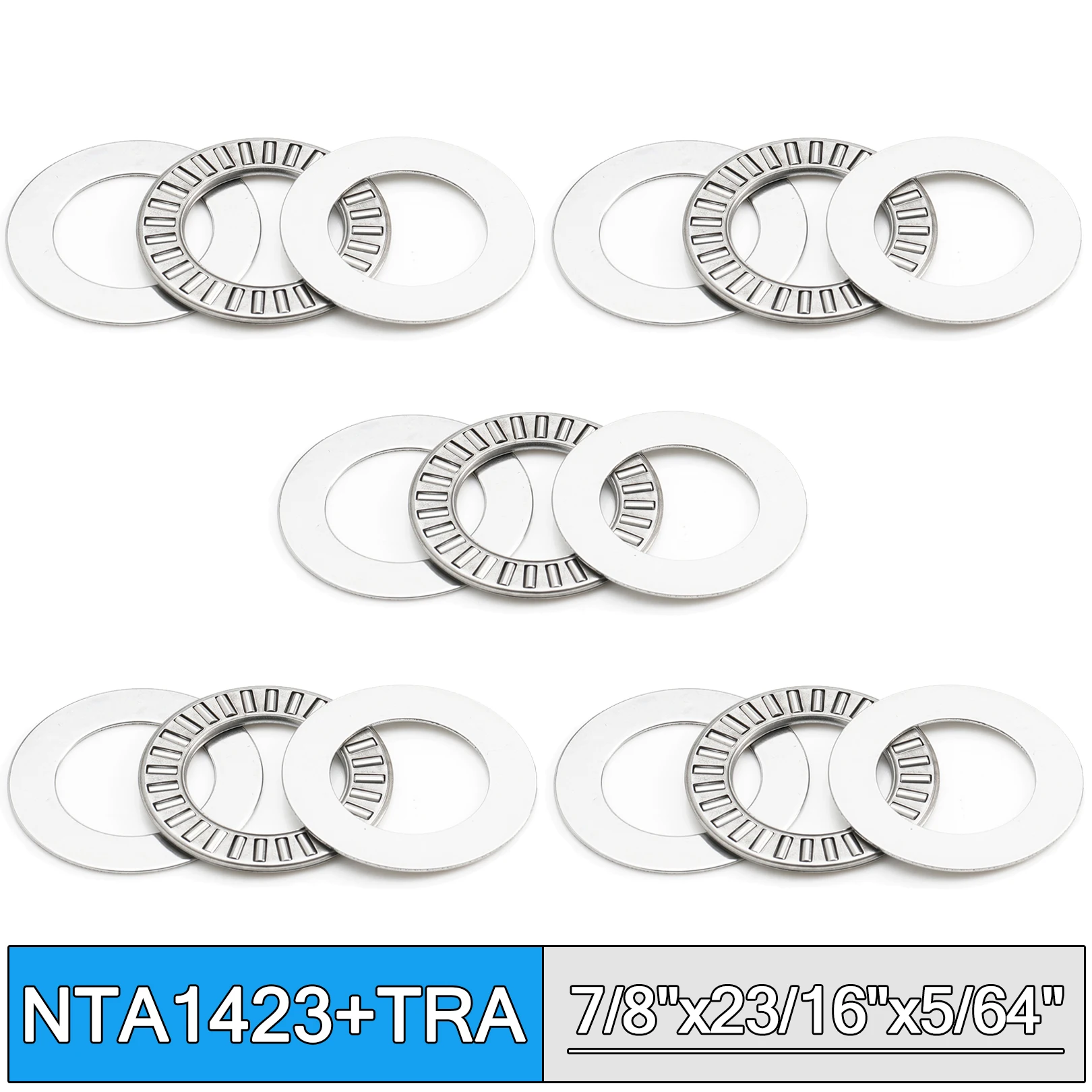 NTA1423 + TRA Inch Thrust Needle Roller Bearing With Two TRA1423 Washers 22.23*36.5*1.984 mm ( 5 PCS ) TC1423 NTA 1423 Bearings