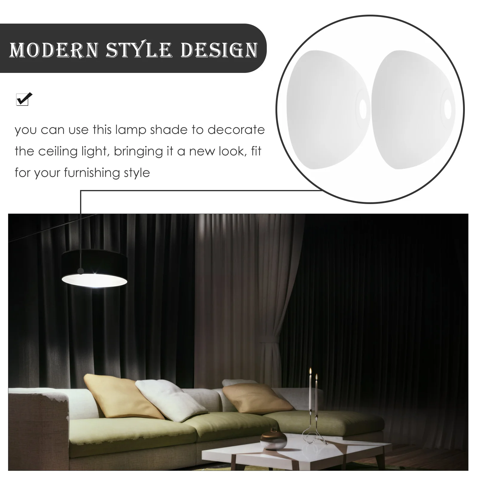 2 Pcs Plastic Lampshade Easy to Install Decorative Mushroom Multipurpose Replacement Shades Ceiling Light Simple Style