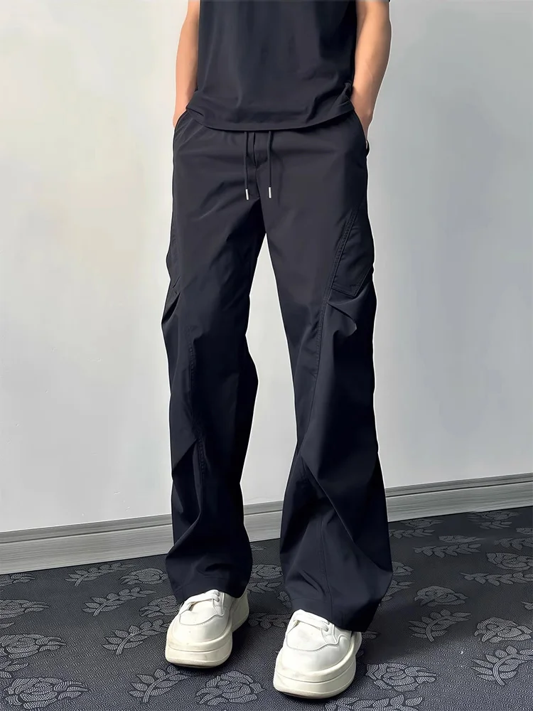 

Мужские повседневные брюки Bla Pleated Qui Dry, летние, в американском стиле, для работы, прямые, повседневные, с эффектом Cleanfit