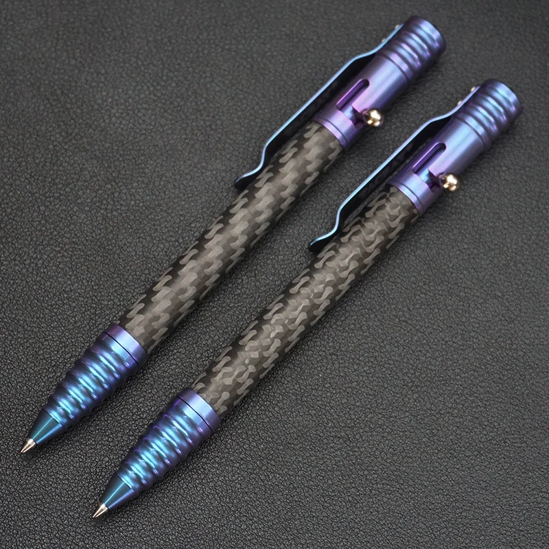 Titanium Alloy Ballpoint Pen, Carbon Fiber Bolt Action Pen, EDC Portable Business Signature Pen, Suitable For Gifts