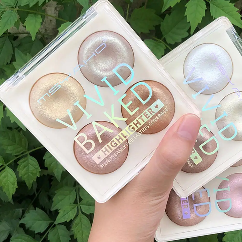 4色のキラキラパウダー,化粧品,きらめく,耐久性のある,偏光,顔を明るくする,イルミネーターメイク