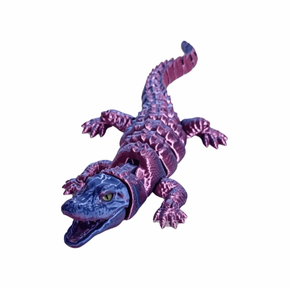Creative 3D Printed Simulation Crocodile Model Moveable Lifelike Crocodile Figure Model Articulated Rotatable
